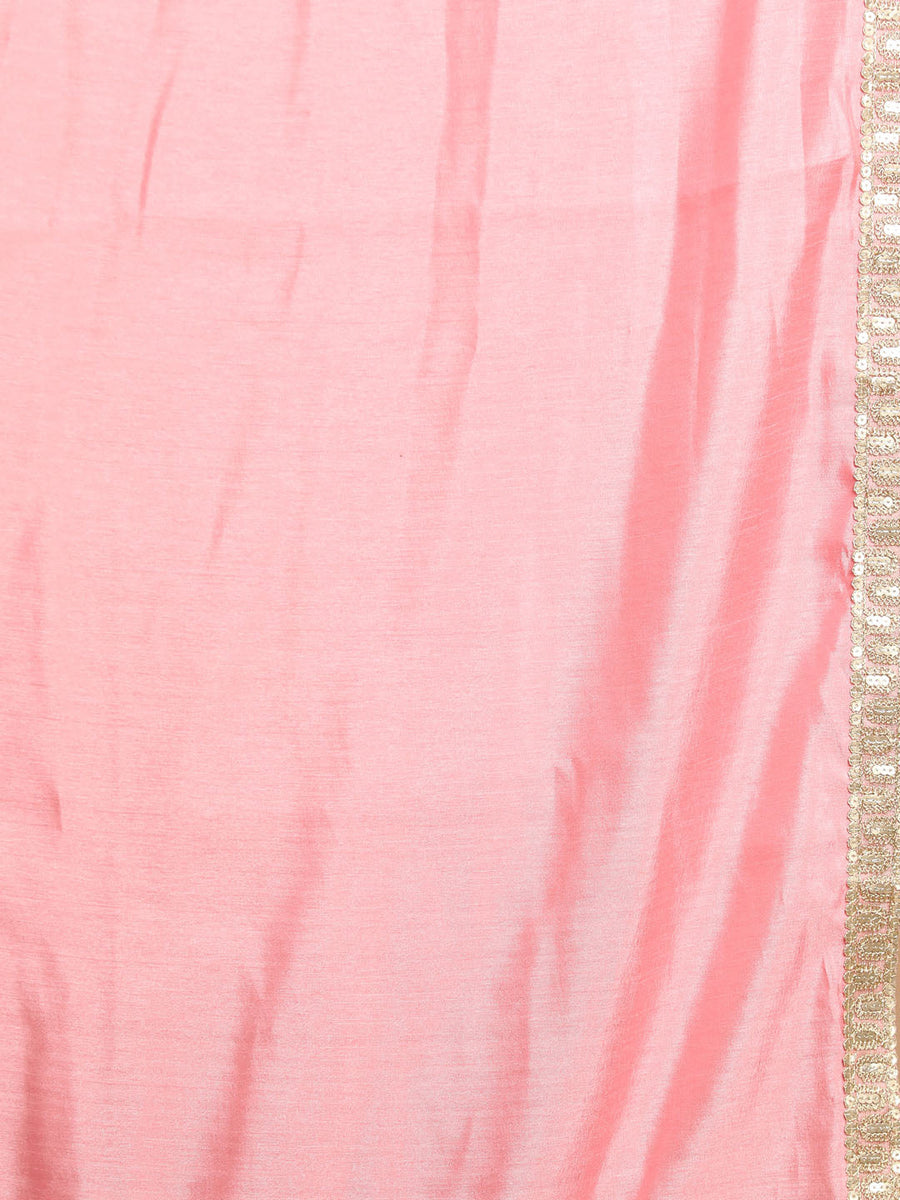 Men's Sea Green And Gold Brocade Jacquard Sherwani Set With Pink Dupatta