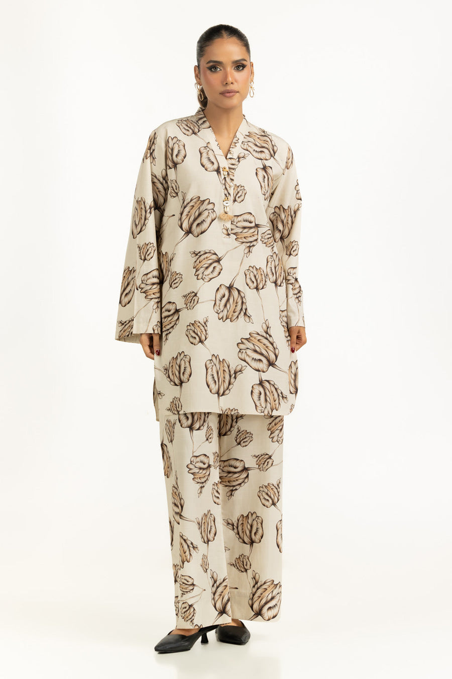 Viscose Slub Printed European Coord Set