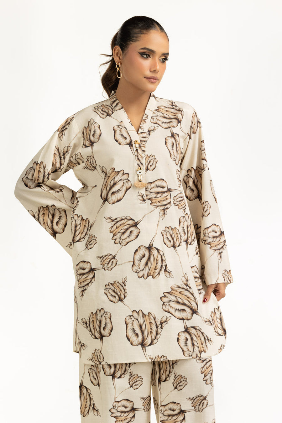 Viscose Slub Printed European Coord Set