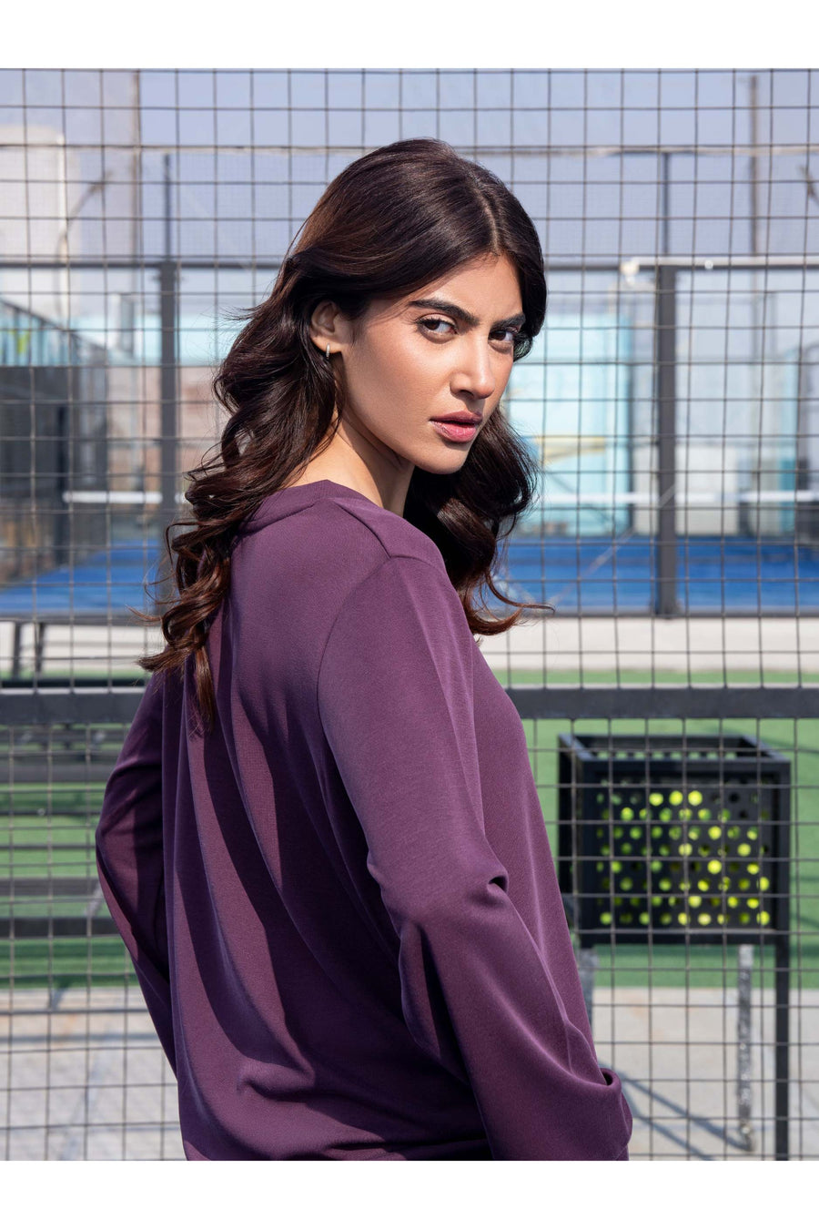 Plum Jersey Knit 2-Piece Co-Ord | Contrast Folded Hem