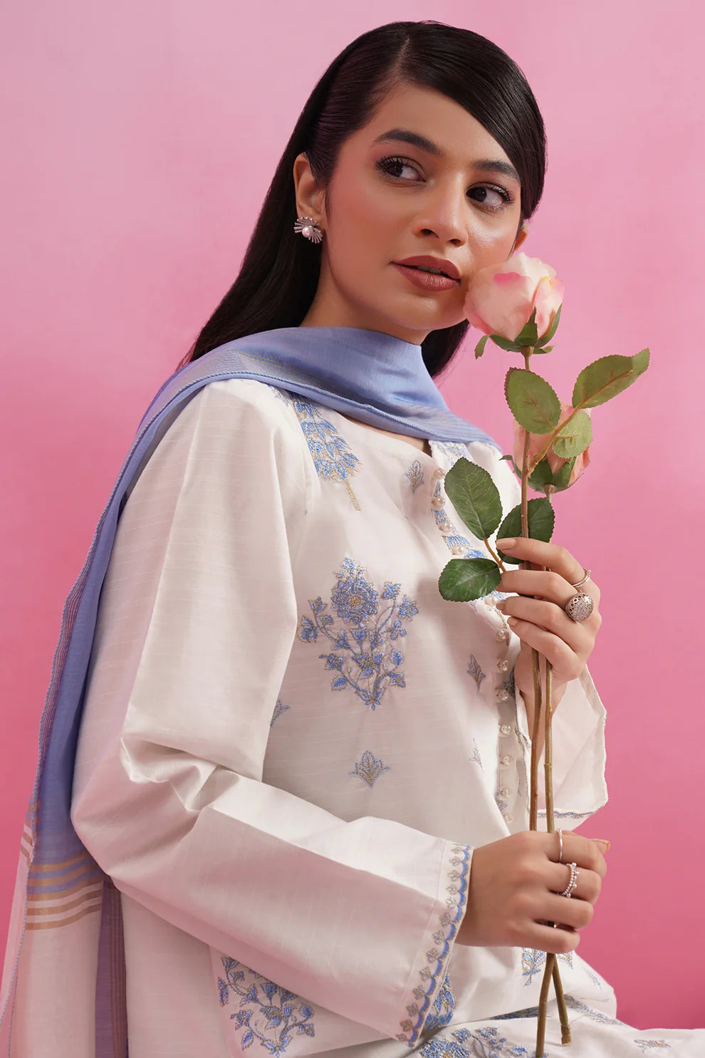 Embroidered Kurta Dupatta - 3211