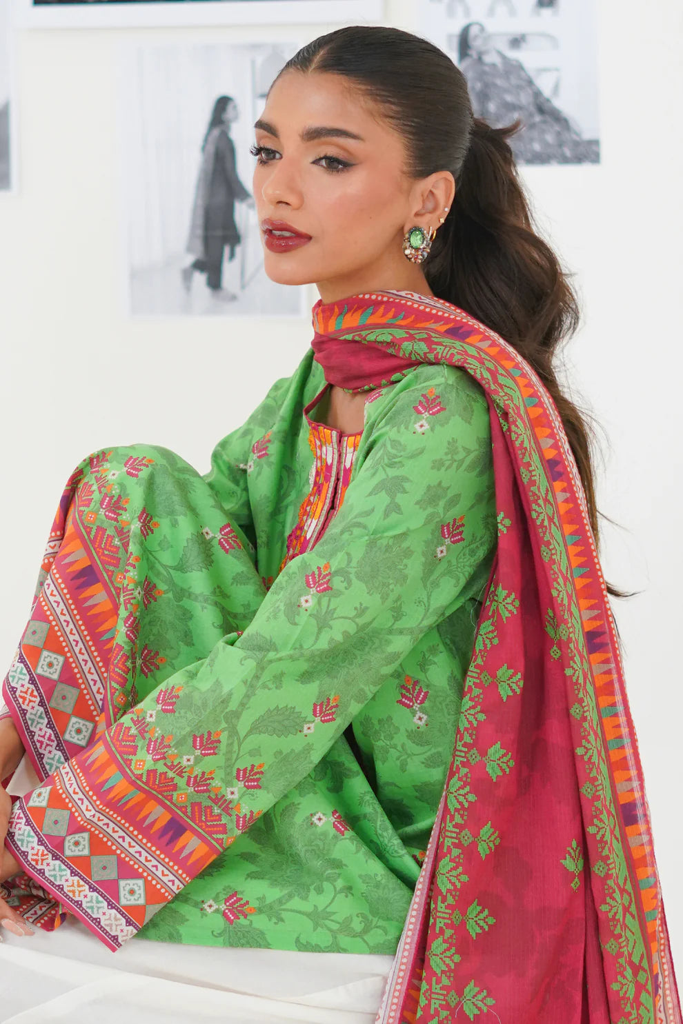 Embroidered Kurta Dupatta - 1894