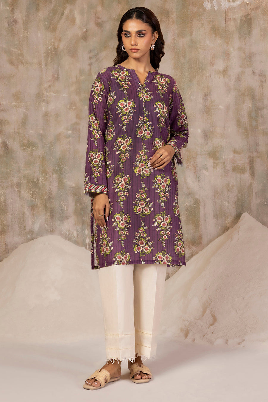 Pure Khaddar Handloom Kurta Purple - Pehnaawaa