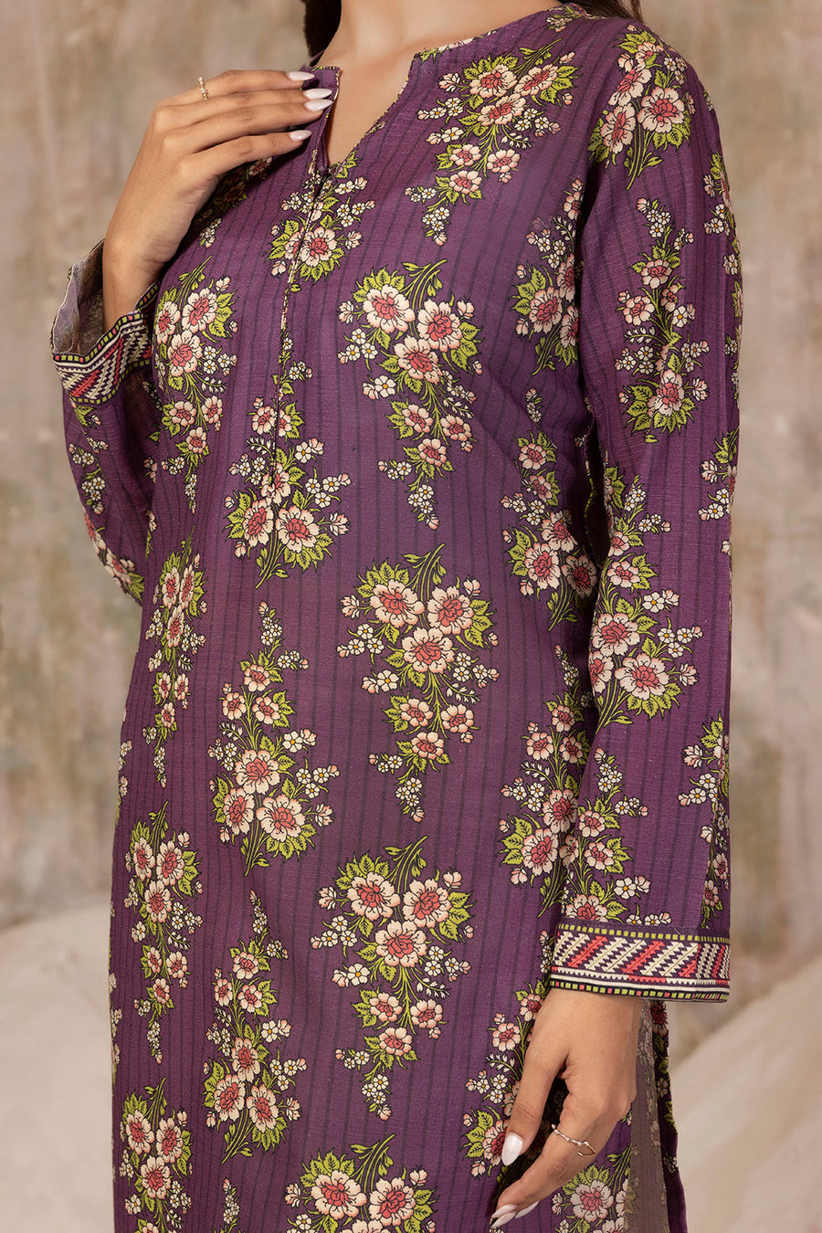 Pure Khaddar Handloom Kurta Purple - Pehnaawaa