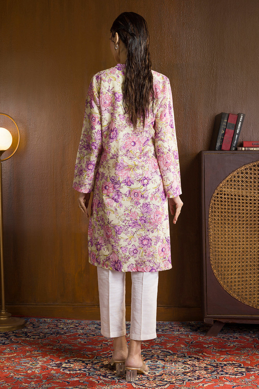 Plum Floral Lawn 2-Piece Salwar Kameez | Vibrant Garden Print
