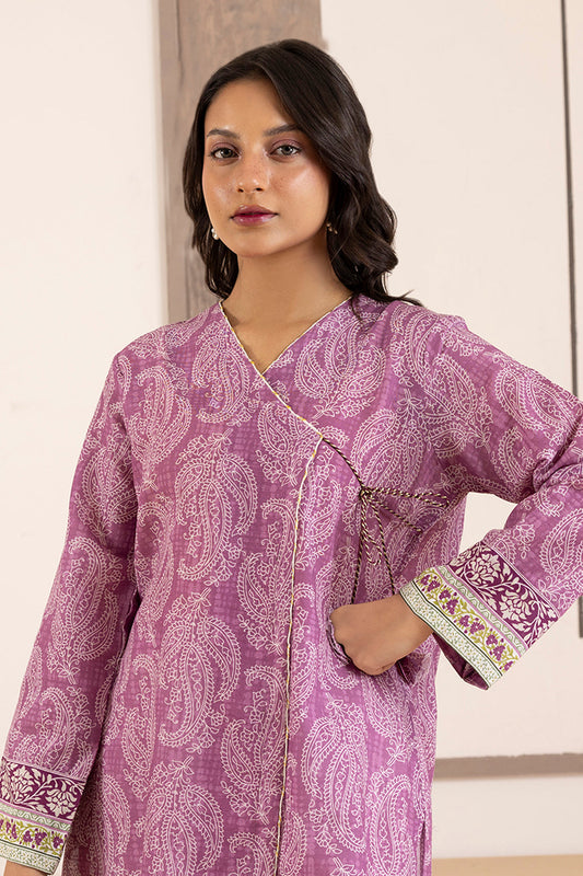 Pure Khaddar Handwoven Kurta In Mauve Tone - Pehnaawaa