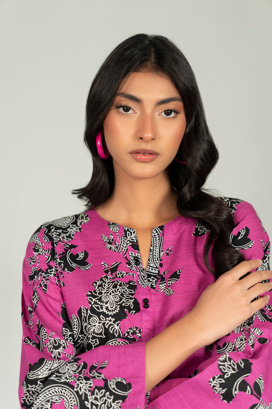 Khaddar Printed Shirt Elegant Classic Wardrobe - Pehnaawaa