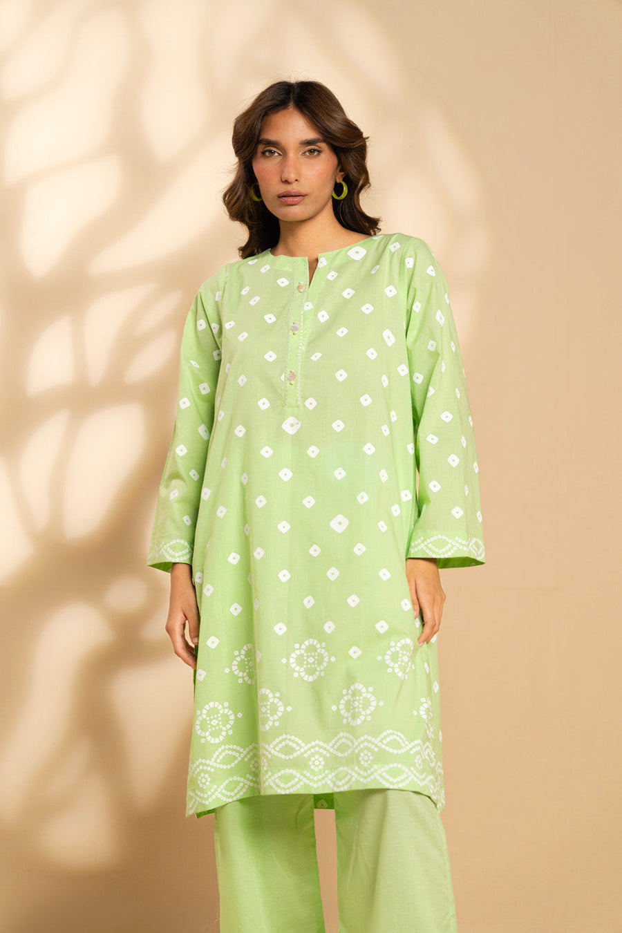 Sage Green Cambric 2-Piece Suit | Resham Floral Embroidery