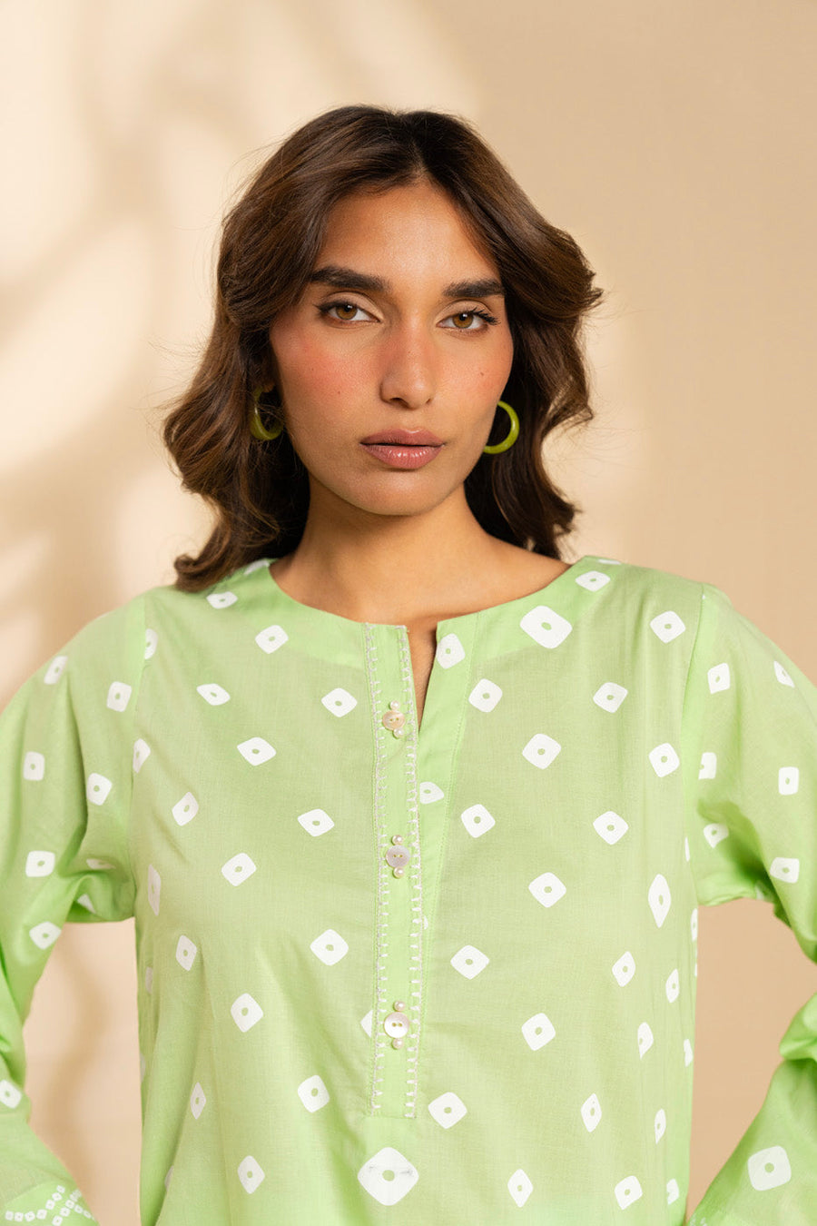 Sage Green Cambric 2-Piece Suit | Resham Floral Embroidery