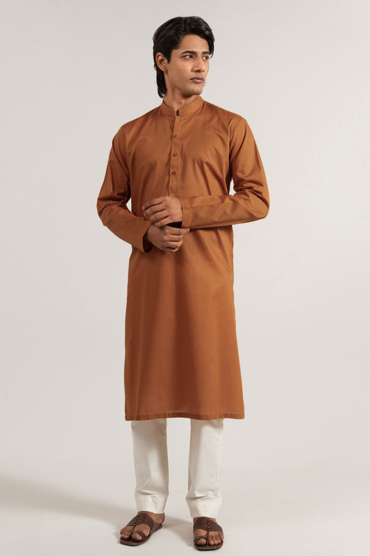 GOTS Organic Cotton Kurta Slim Band Collar - Pehnaawaa