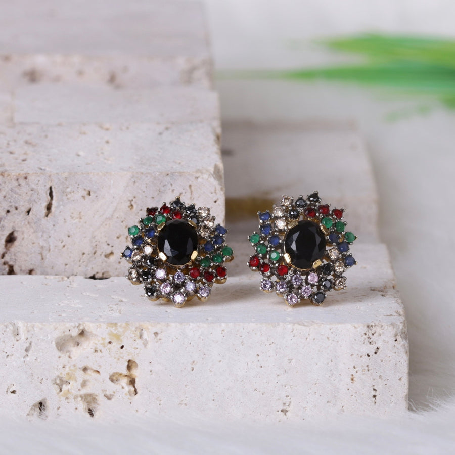 AD Zircons Studs Multi - Pehnaawaa