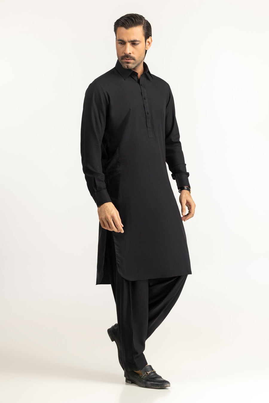 Off-White Silk-Blend 2-Piece Kurta | Mandarin Collar