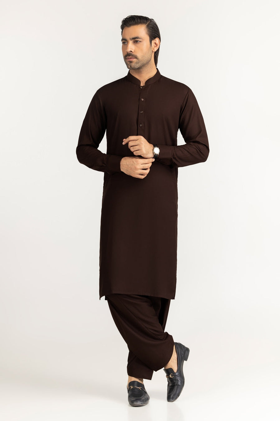 Off-White Silk-Blend 2-Piece Kurta | Mandarin Collar