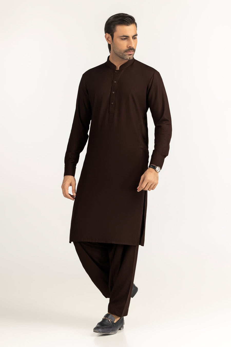 Off-White Silk-Blend 2-Piece Kurta | Mandarin Collar