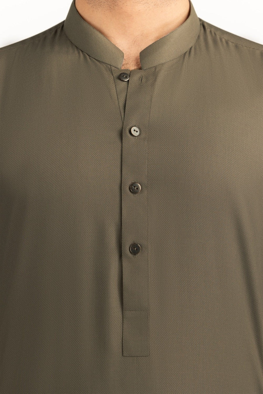 Off-White Silk-Blend 2-Piece Kurta | Mandarin Collar