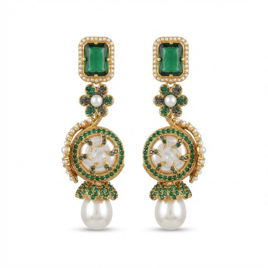Azure Luxe Baroque Drop Earrings - Pehnaawaa
