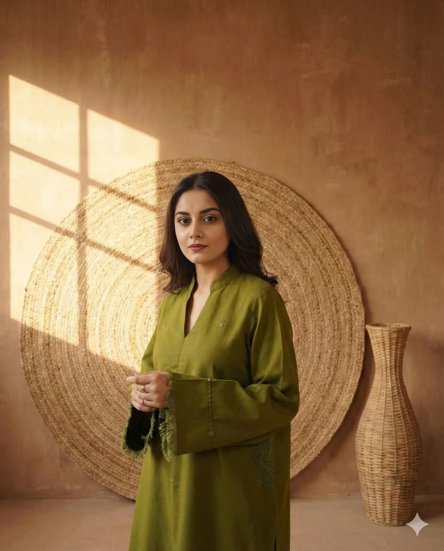 Green Elegance | 3-Piece Stitched Suit
