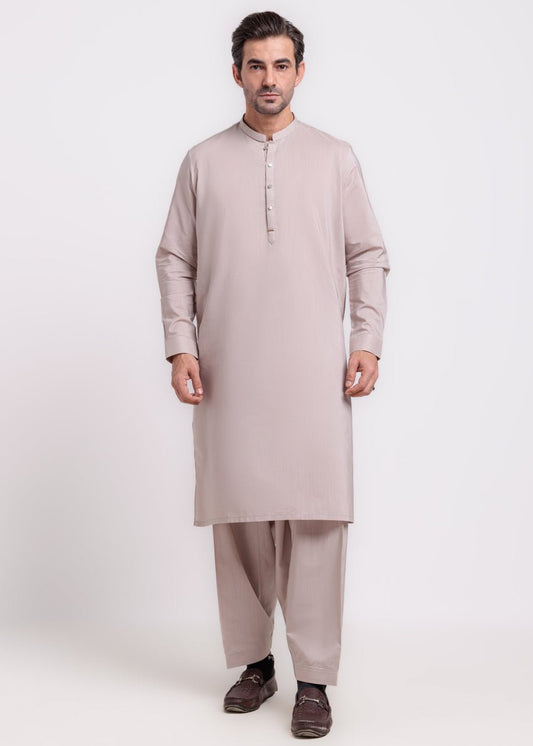 Beige - Cotton - Kurta Shalwar - (M25KSS1002) - Pehnaawaa