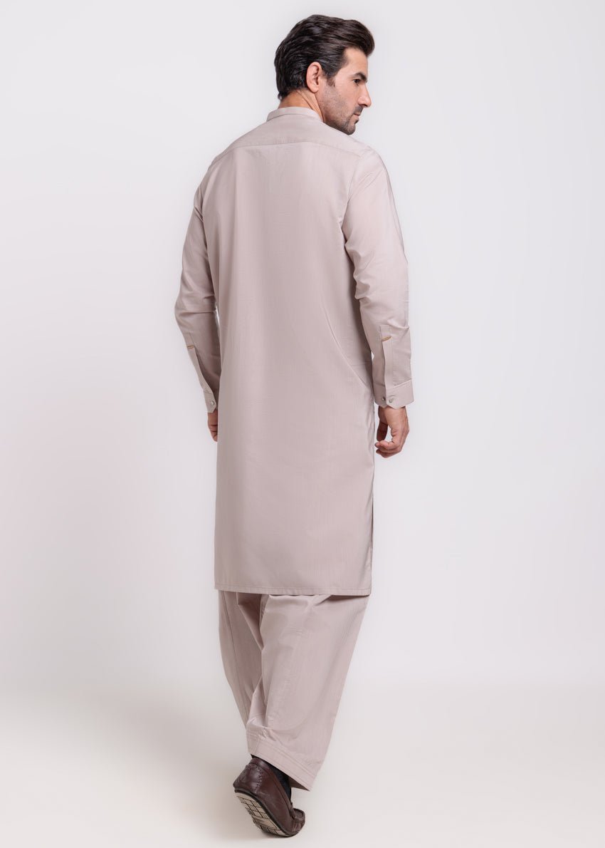 Beige - Cotton - Kurta Shalwar - (M25KSS1002) - Pehnaawaa