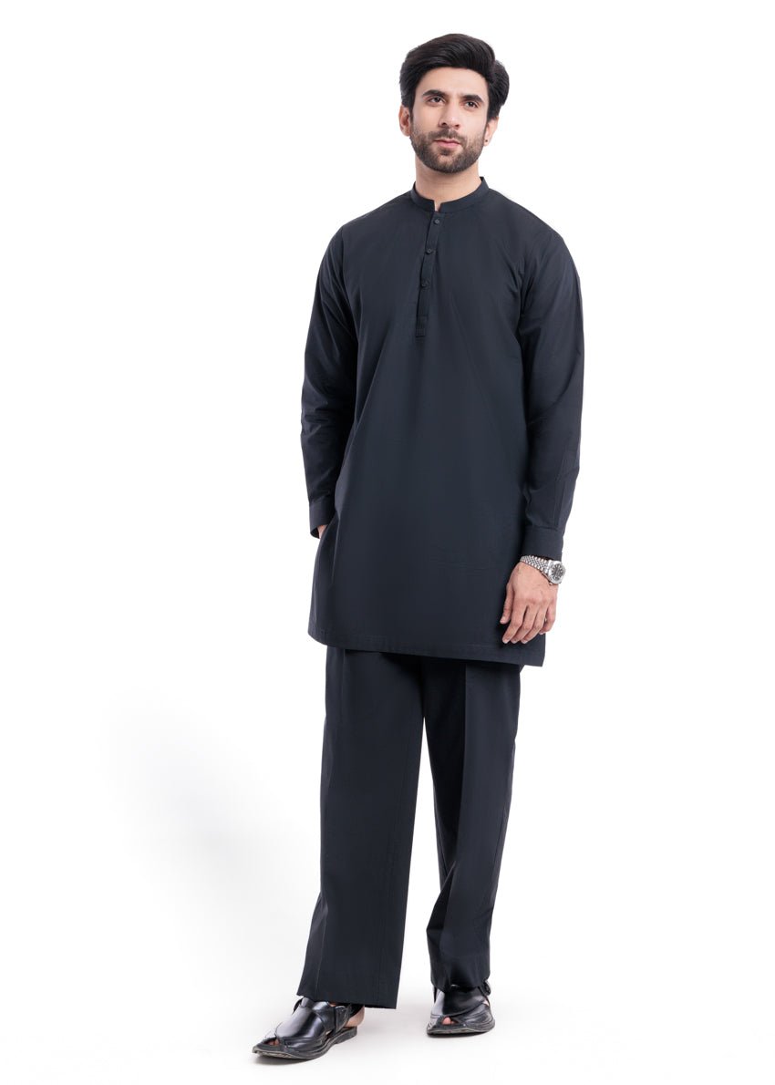 Black - Blended - Kurta Trouser - (MP2PBBW25ADD16) - Pehnaawaa