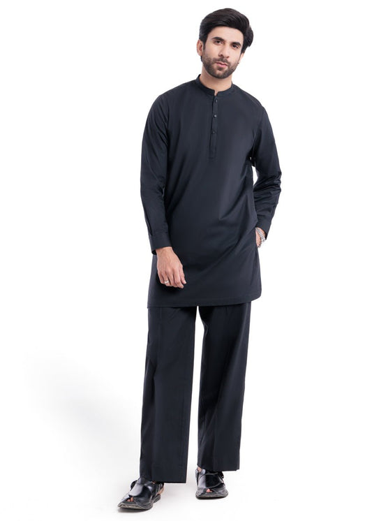 Black - Blended - Kurta Trouser - (MP2PBBW25ADD16) - Pehnaawaa