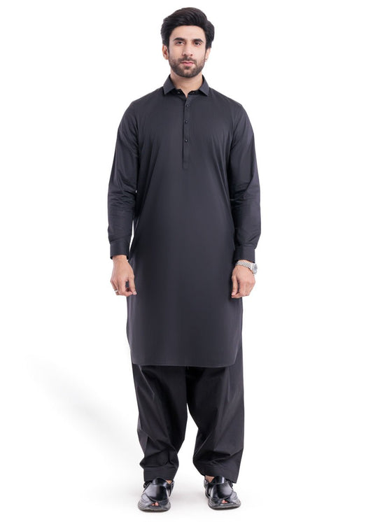 Black - Cotton - Shalwar Suit - (MPS25SSS2055) - Pehnaawaa