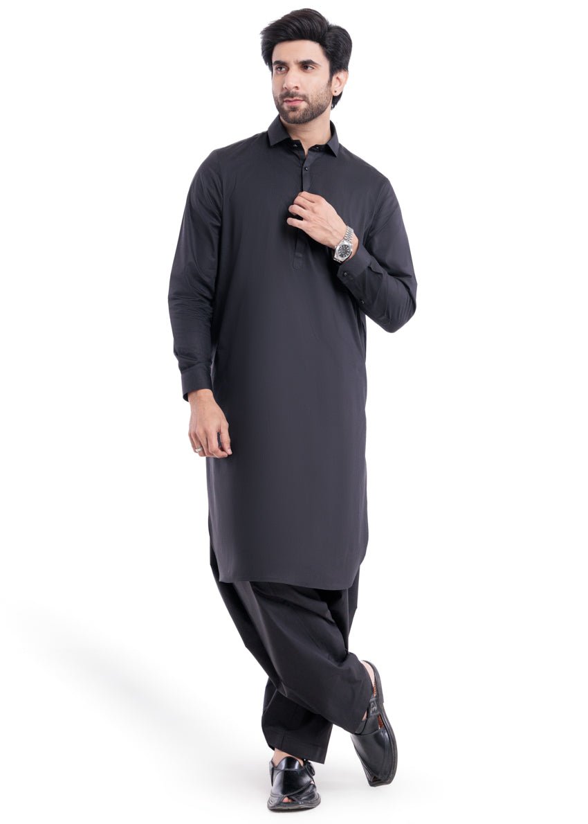 Black - Cotton - Shalwar Suit - (MPS25SSS2055) - Pehnaawaa