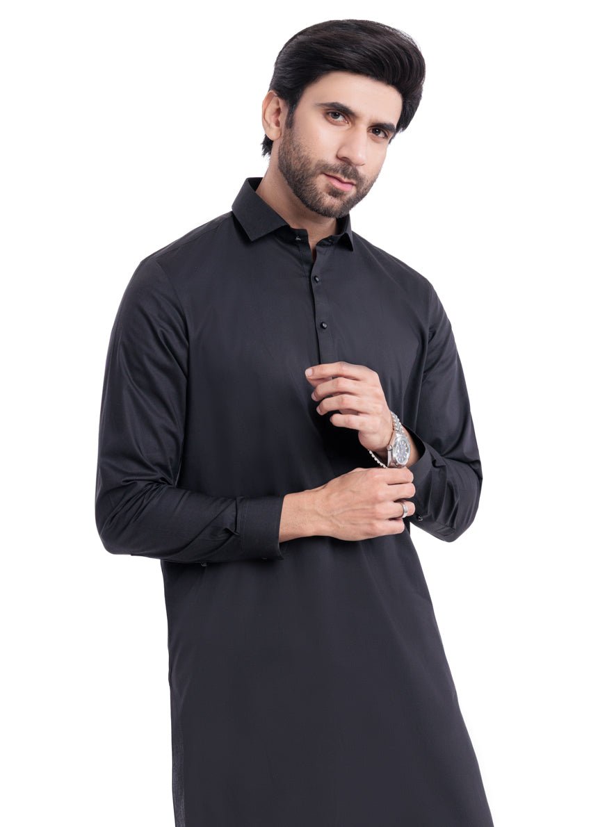 Black - Cotton - Shalwar Suit - (MPS25SSS2055) - Pehnaawaa