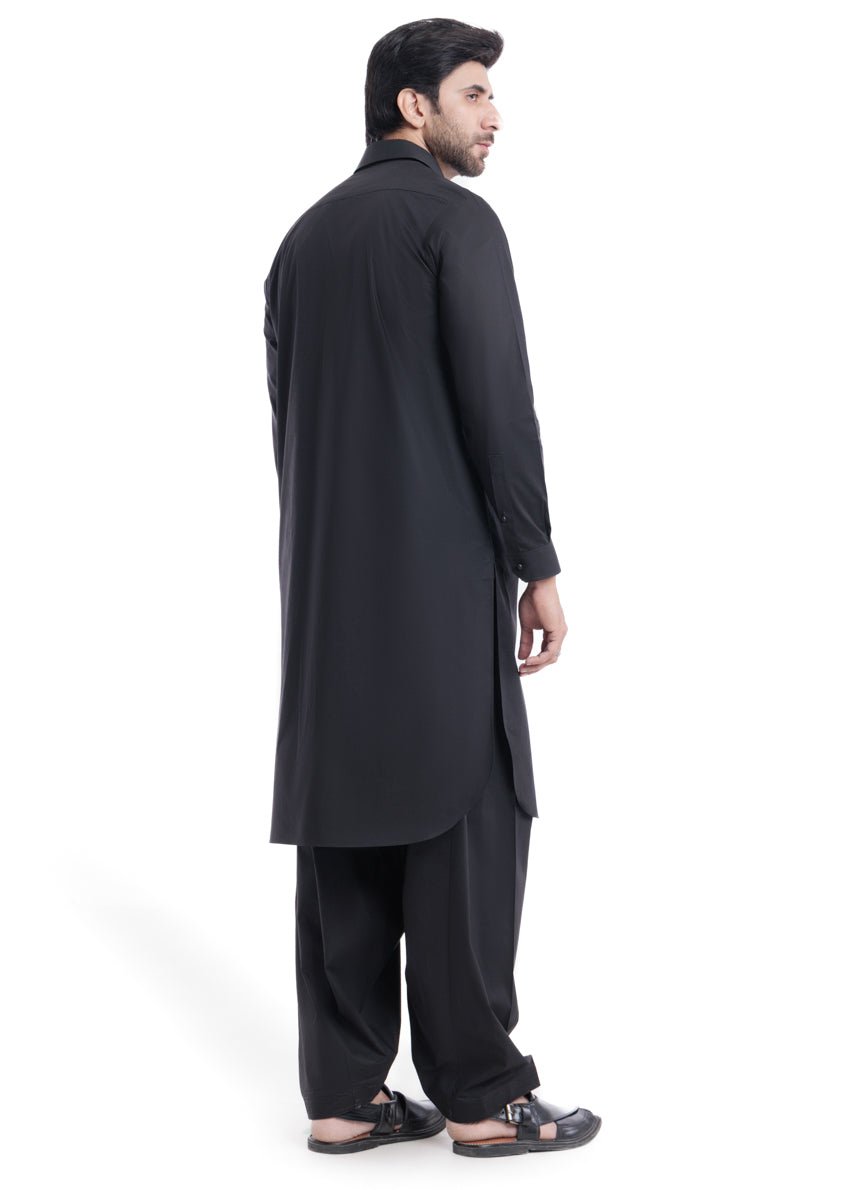 Black - Cotton - Shalwar Suit - (MPS25SSS2055) - Pehnaawaa