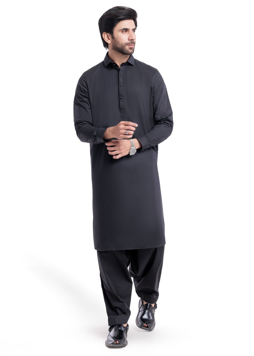 Black - Cotton - Shalwar Suit - (MPS25SSS2055) - Pehnaawaa