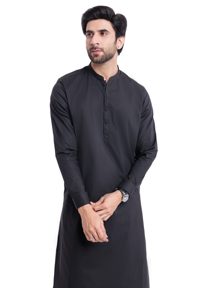 Black - Cotton - Shalwar Suit - (MPS25SSS2056) - Pehnaawaa