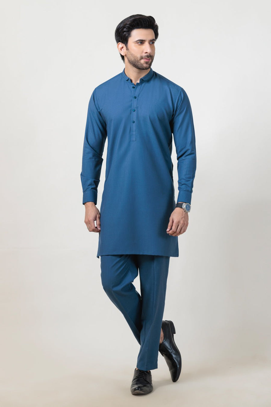 BLUE - BLENDED - KURTA TROUSER - (KSW24 - 019) - Pehnaawaa