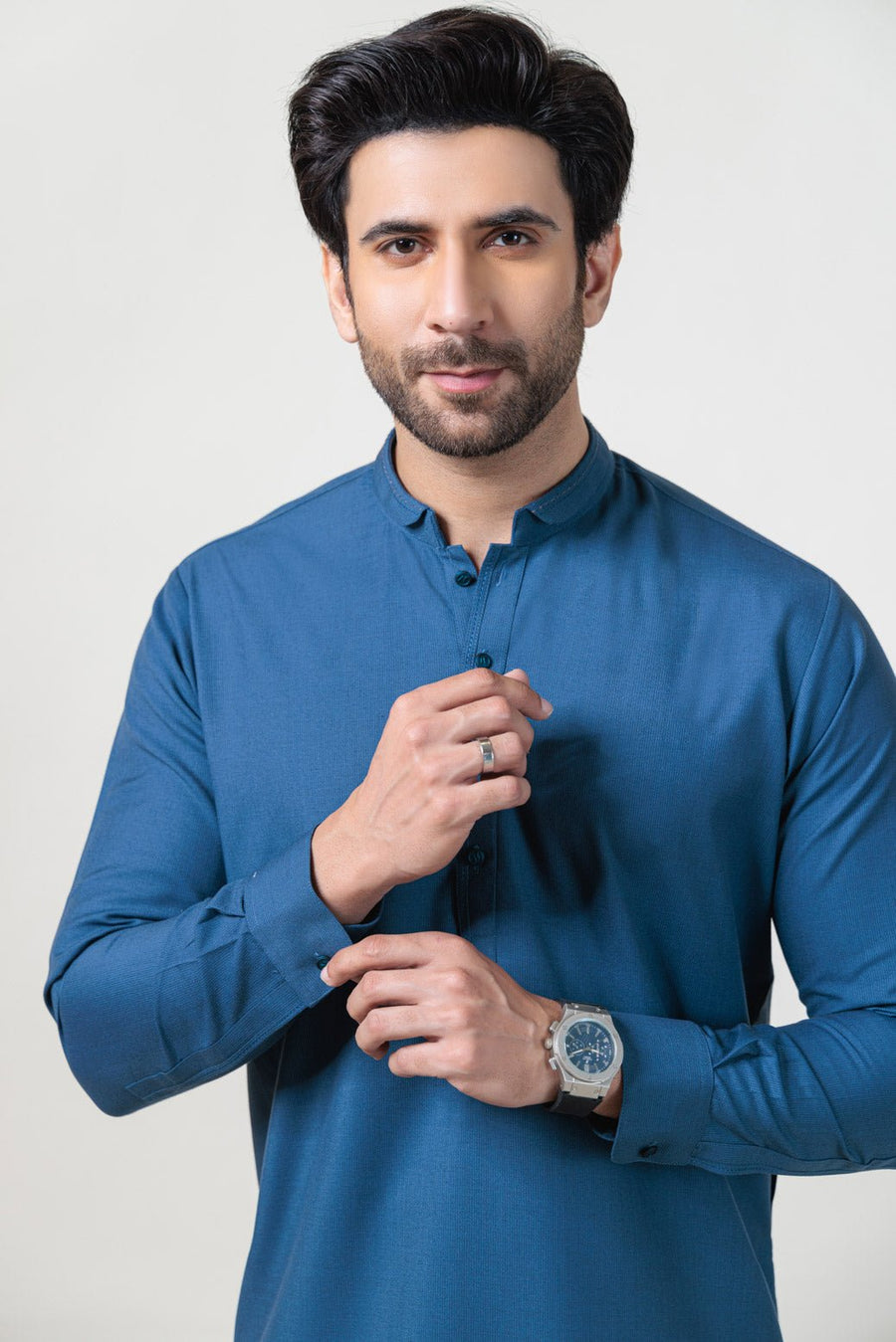 BLUE - BLENDED - KURTA TROUSER - (KSW24 - 019) - Pehnaawaa