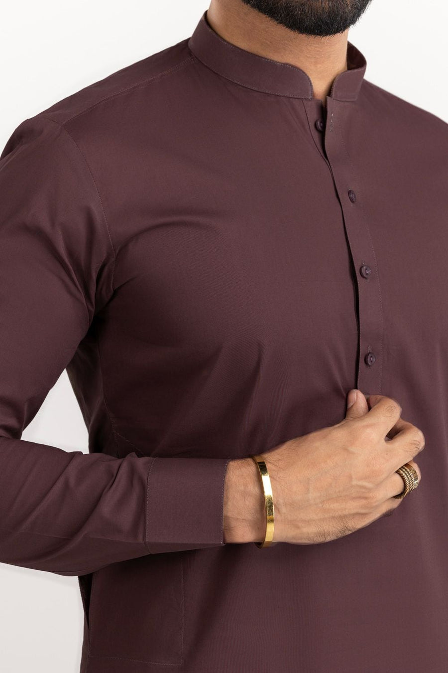 Off-White Cotton 2-Piece Men's Kurta | Classic Collar Silhouette
