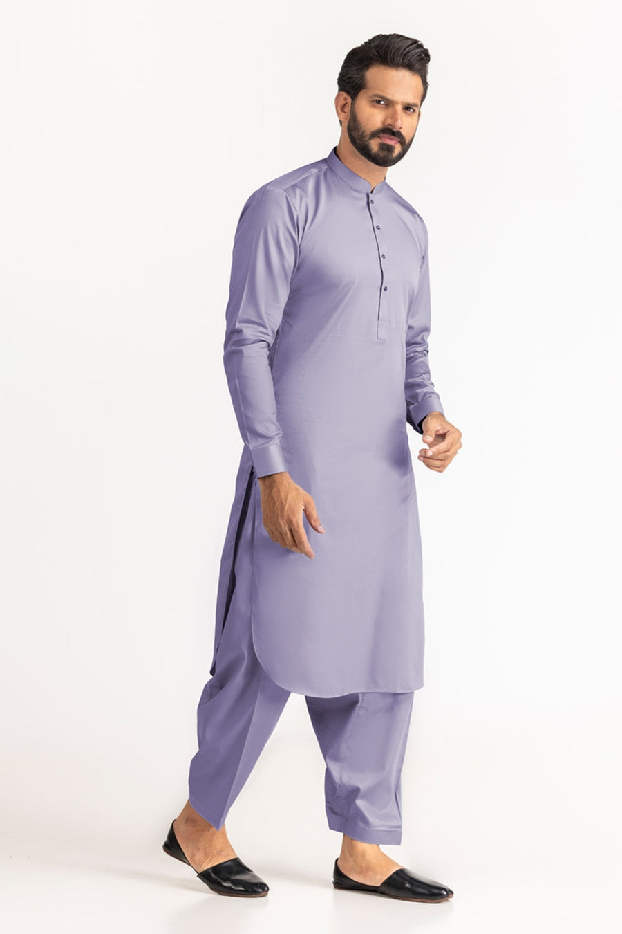 Off-White Cotton 2-Piece Men's Kurta | Classic Collar Silhouette