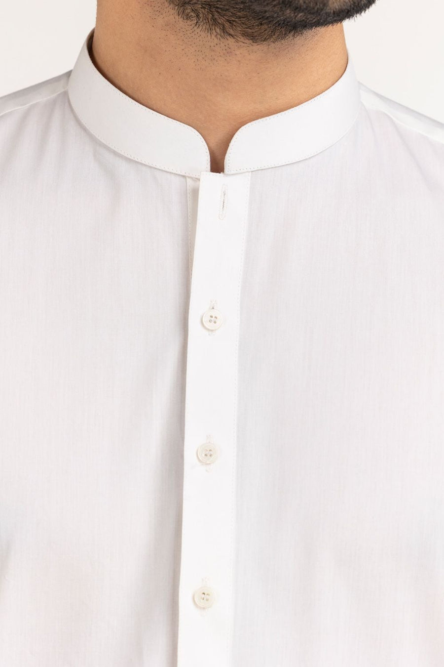 Off-White Cotton 2-Piece Men's Kurta | Classic Collar Silhouette