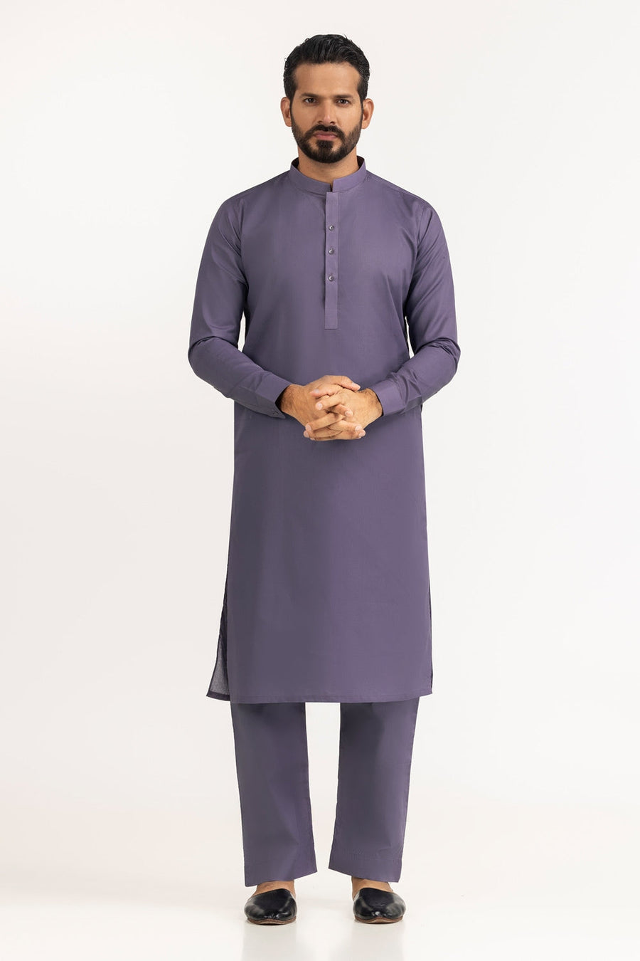 Off-White Cotton 2-Piece Men's Kurta | Classic Collar Silhouette
