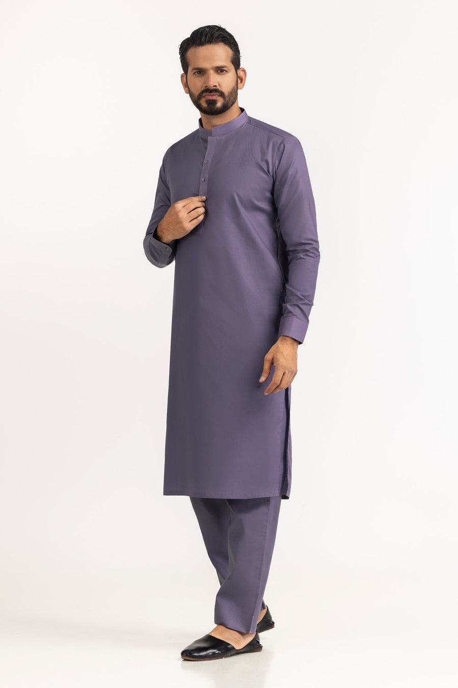 Off-White Cotton 2-Piece Men's Kurta | Classic Collar Silhouette