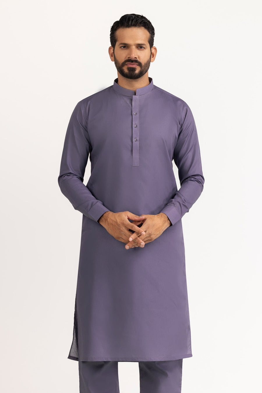 Off-White Cotton 2-Piece Men's Kurta | Classic Collar Silhouette