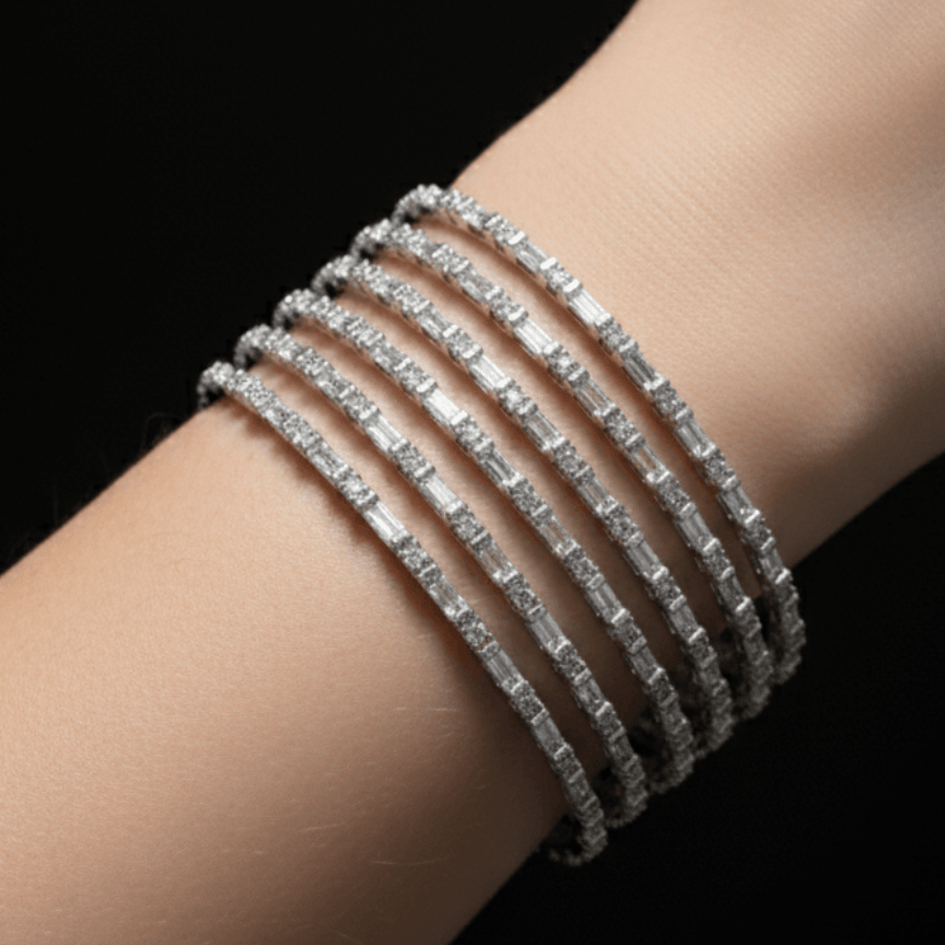 Celestial Golden Silver Six Bangles - Pehnaawaa