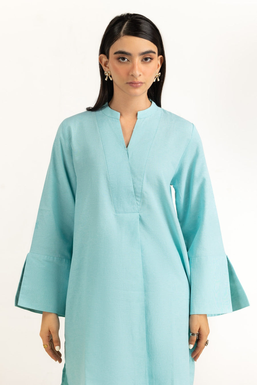 Sage Chambray 2-Piece Co-Ord Set | Flared Bell Sleeves