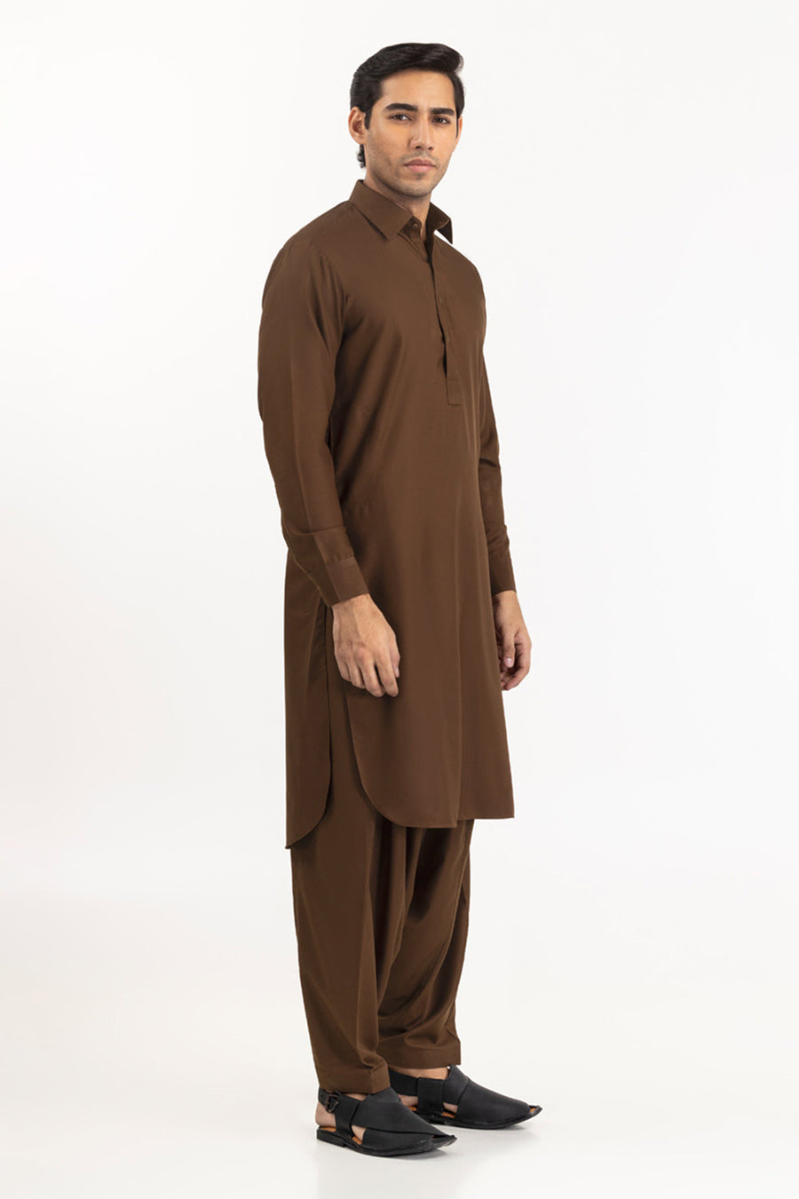 Midnight Navy Cotton Silk 2-Piece Kurta | Mandarin Collar