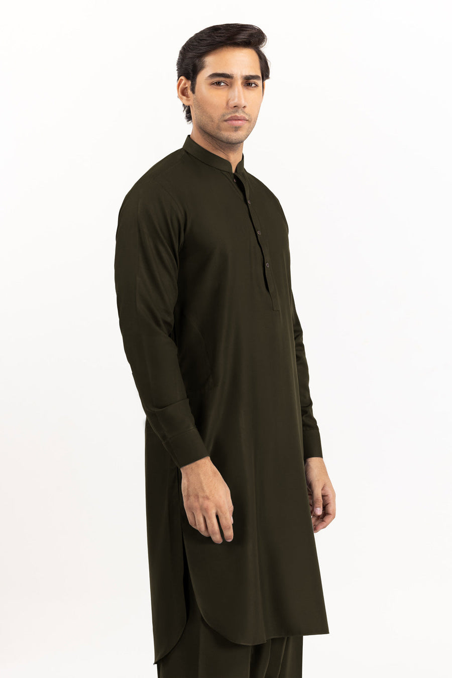Midnight Navy Cotton Silk 2-Piece Kurta | Mandarin Collar