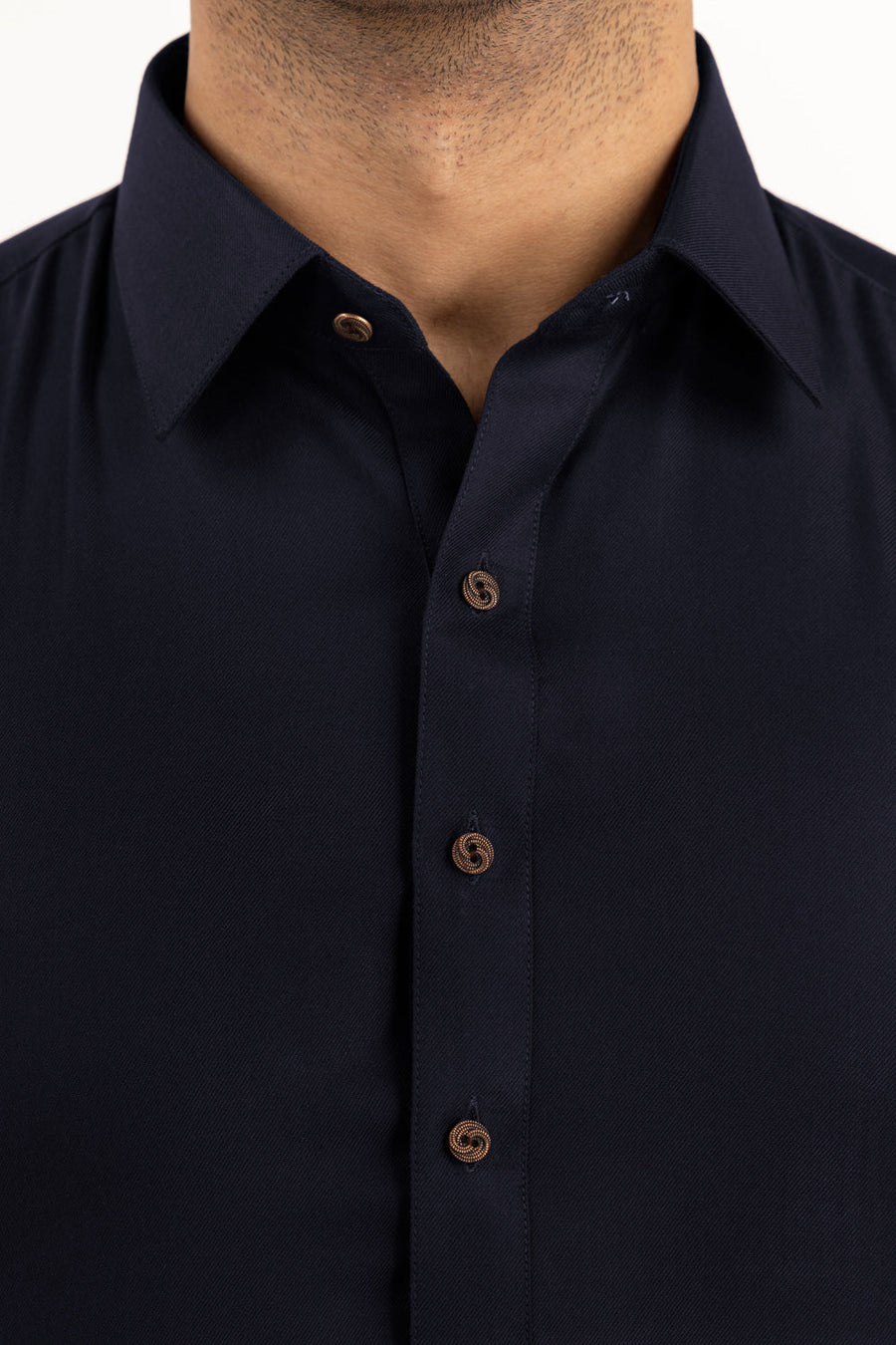 Midnight Navy Cotton Silk 2-Piece Kurta | Mandarin Collar