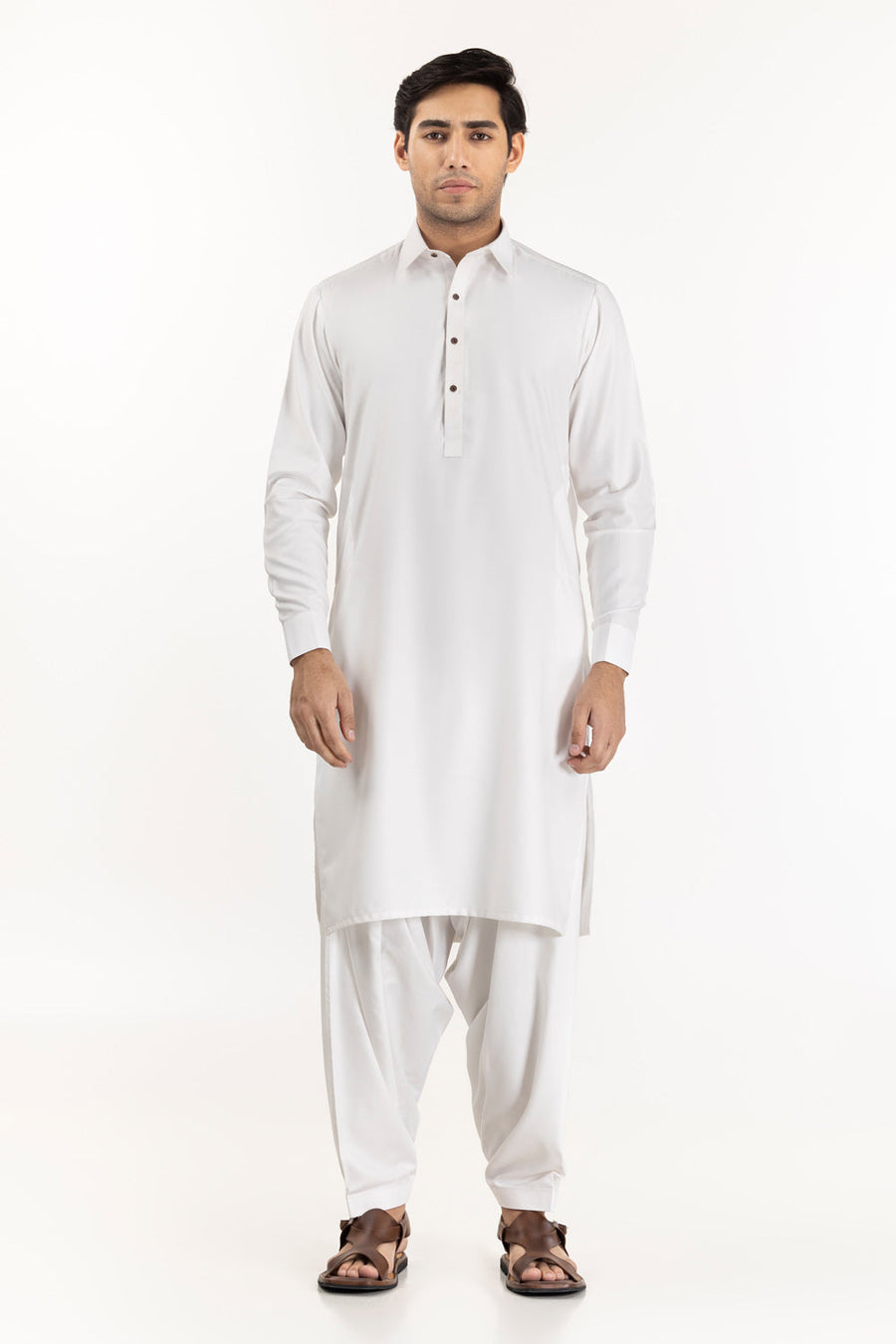 Midnight Navy Cotton Silk 2-Piece Kurta | Mandarin Collar