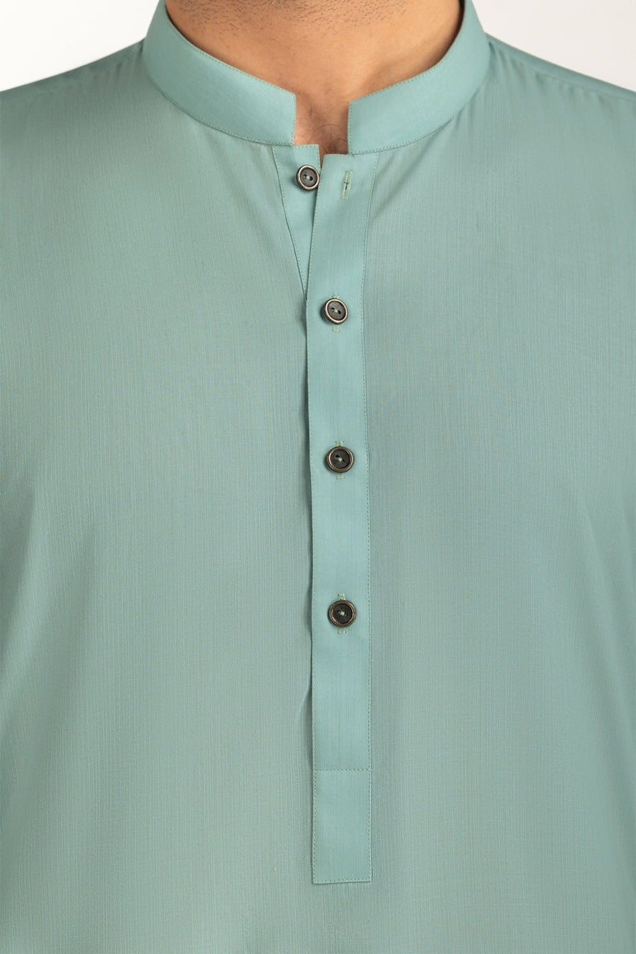 Olive Cotton 2-Piece Men's Kurta | Button-Front Collar
