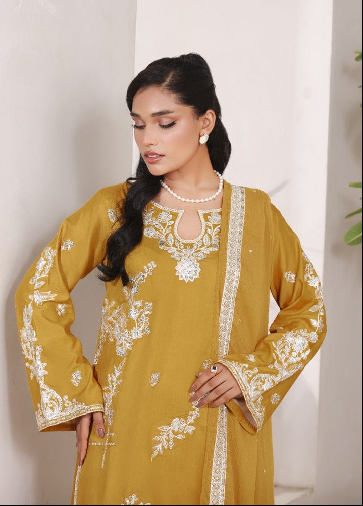 Mustard Gold 3 piece Ready to wear Semi formal