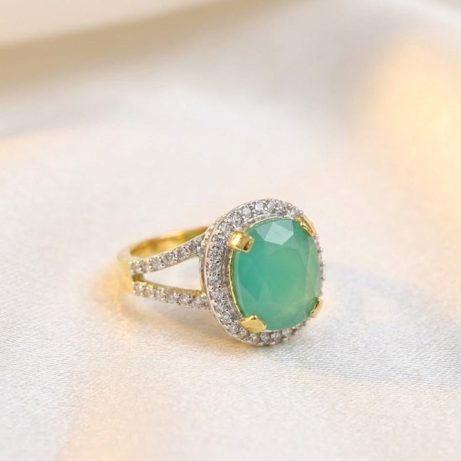 Delicate Sterling Ring with Gold Polish - Pehnaawaa