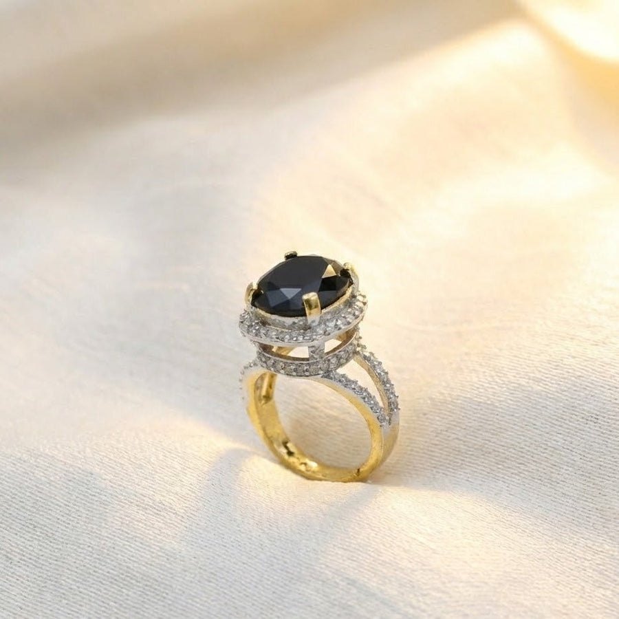 Delicate Sterling Ring with Gold Polish - Pehnaawaa