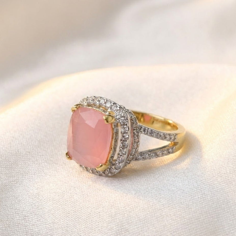 Delicate Sterling Ring with Gold Polish - Pehnaawaa